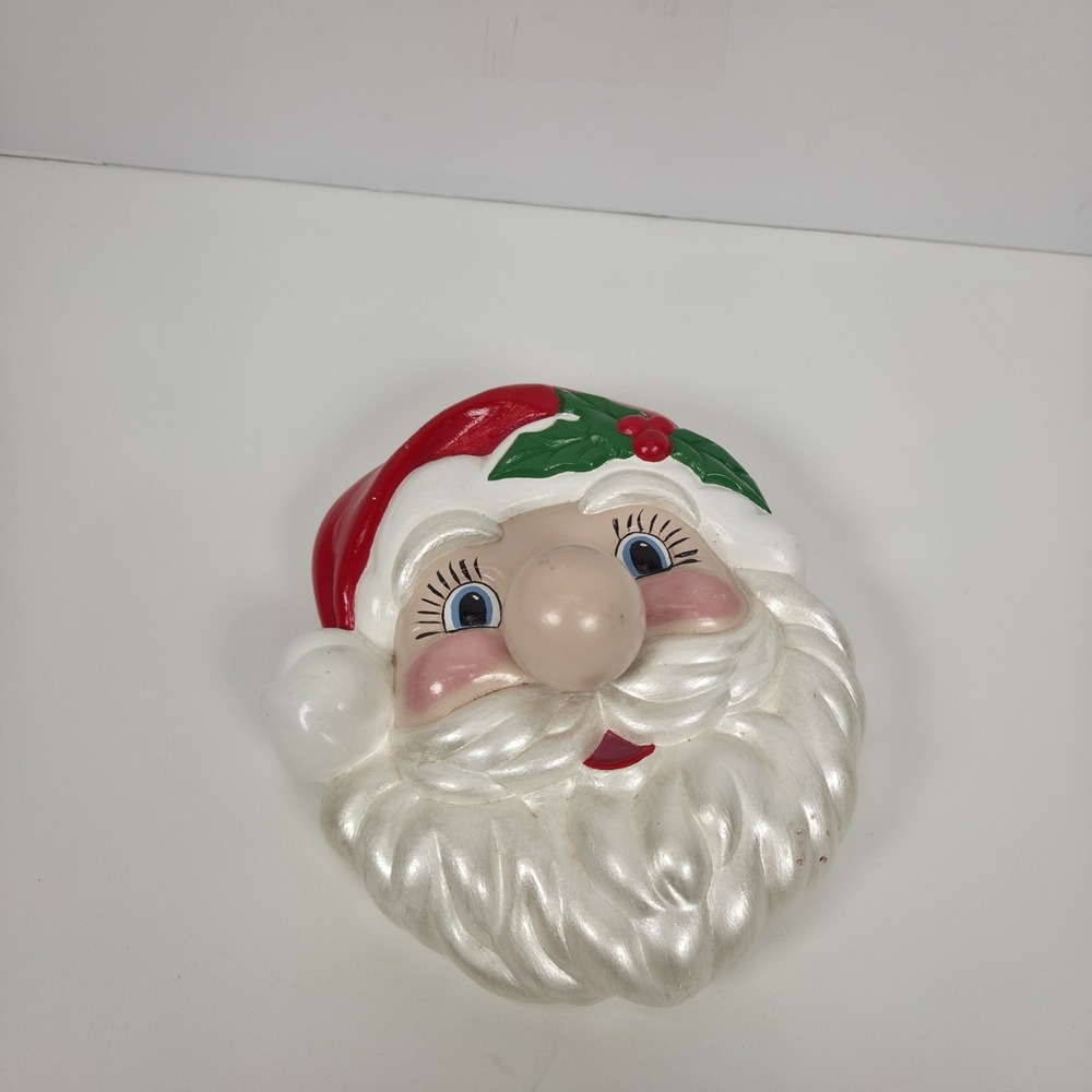 Vtg 1986 Musical Santa Face Nose Wind Up Wall Hanger Christmas Here Comes Santa - Picture 10 of 10